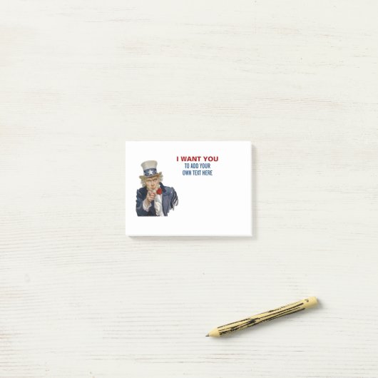Uncle Sam Will Ihnen, sich selbst zu machen Post-it Klebezettel (Auf Schreibtisch)