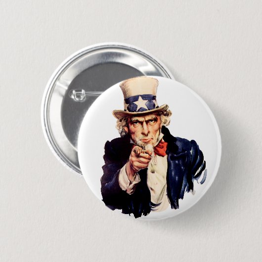 Uncle Sam Will Sie! Button (Vorne & Hinten)