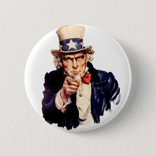 Uncle Sam Will Sie! Button