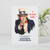 Uncle Sam Will Sie für Bridesmaid Einladung (Stehend Vorderseite)