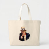 Uncle Sam Will Sie! Jumbo Stoffbeutel (Vorne)