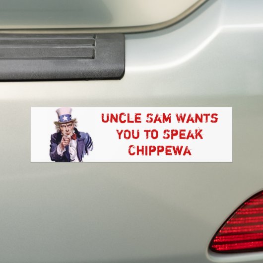 Uncle Sam Will SIE, um Chippewa zu sprechen Autoaufkleber (Auf Auto)