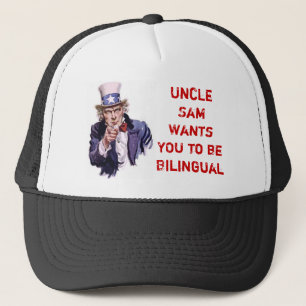 Uncle Sam Will SIE, um zweisprachig zu sein Truckerkappe