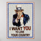 Uncle Sam Will You Mosiac (Made from 3000 Fotos) Poster (Vorne)