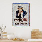 Uncle Sam Will You Mosiac (Made from 3000 Fotos) Poster (Küche)