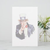 Uncle Sam Will You Stationery Briefpapier (Stehend Vorderseite)