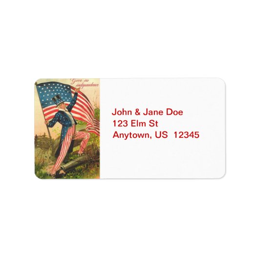 Uncle Sam with Flag Vintag Address Labels Adressaufkleber (Vorne)