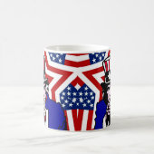 Uncle Sam with Stars & Stripes Background Kaffeetasse (Mittel)