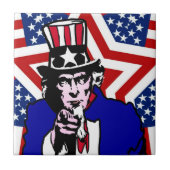 Uncle Sam with Stars & Stripes Hintergrund Fliese (Vorderseite)