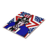 Uncle Sam with Stars & Stripes Hintergrund Fliese (Seite)