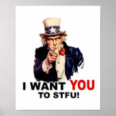 Uncle Sam WOLL YOU stfu Poster (Vorne)