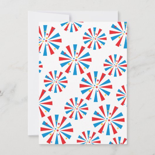 Uncle Same 4. Juli Party rot und blau Einladung (Rückseite)