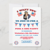 Uncle Same 4. Juli Party rot und blau Einladung (Vorderseite)