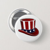 Uncle Sam's Hat Patriotic Button (Vorne & Hinten)