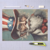 Uncle Sam's Patriotic Prowess Decoupage Paper Seidenpapier (Handwerk)