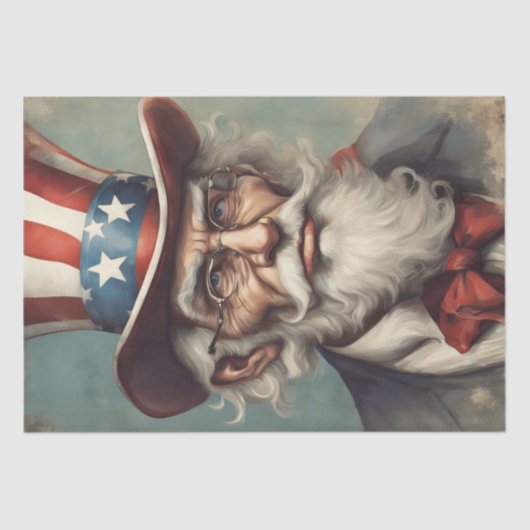 Uncle Sam's Patriotic Prowess Decoupage Paper Seidenpapier (Vorderseite)