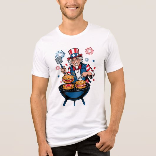 Uncle Sams Star-Spangled-GRILLEN Bash Tri-Blend Shirt (Vorderseite)