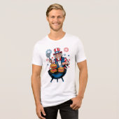 Uncle Sams Star-Spangled-GRILLEN Bash Tri-Blend Shirt (Vorderseite voll)