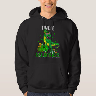 Uncle Saurus Rex St Patrick S Day Leprechaun Dinos Hoodie