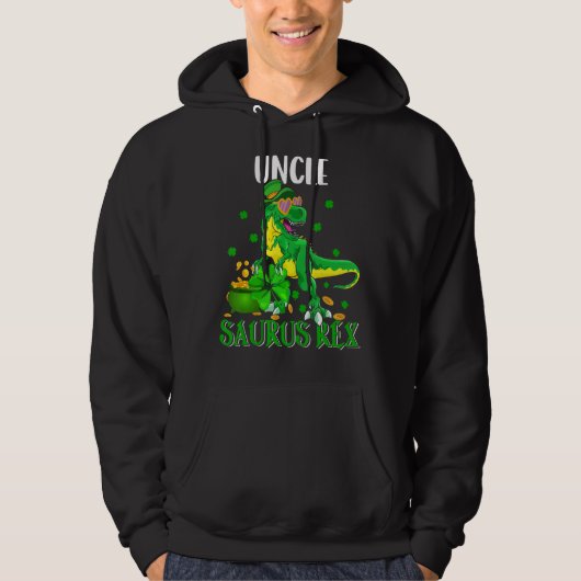 Uncle Saurus Rex St Patrick S Day Leprechaun Dinos Hoodie (Vorderseite)