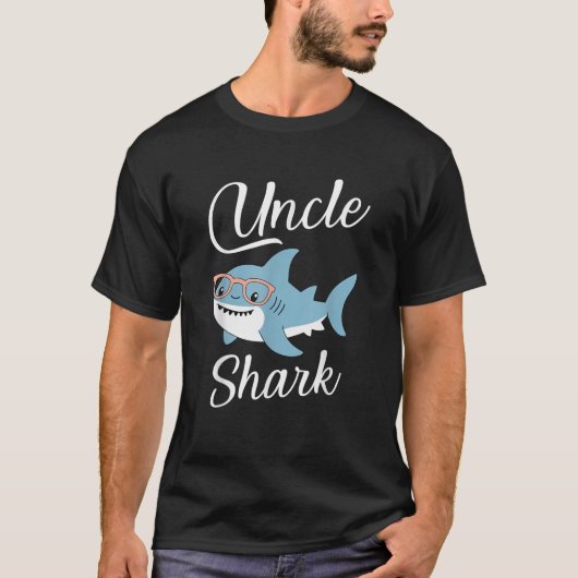 Uncle Shark Funny Matching Family Grandpa  T-Shirt (Vorderseite)