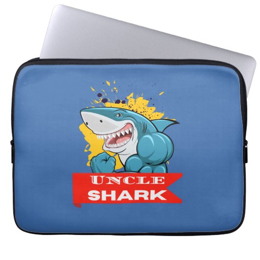 UNCLE SHARK LAPTOPSCHUTZHÜLLE (Vorderseite)