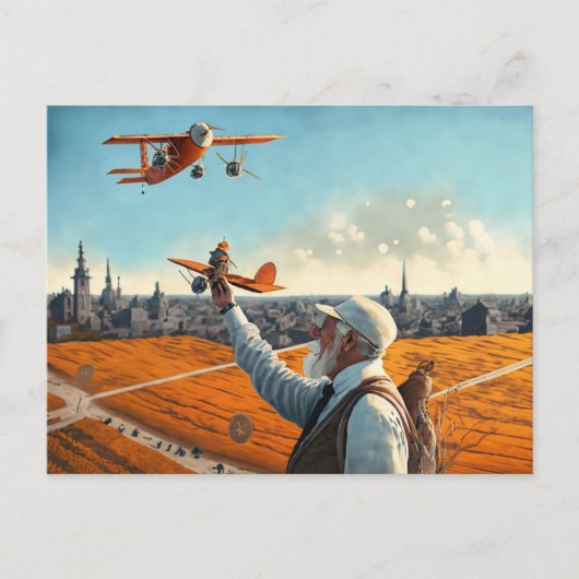 Uncle Si's Flugzeug Postkarte, Vintage Luftfahrt A Postkarte (Vorderseite)