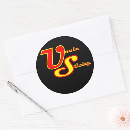 Uncle Sticky Round Aufkleber (Umschlag)