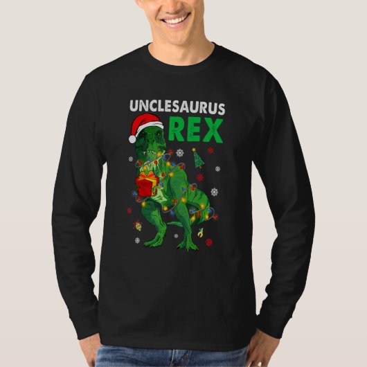 Uncle T Rex Christmas Dinosaur Unclesaurus Matchin T-Shirt (Vorderseite)