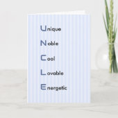 Uncle text blue Strip Geburtstag Karte (Vorderseite)