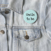 Uncle to be aquamarin Zickzack Baby Shower Button (Beispiel)