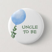 Uncle To be Blue Balloon Baby Showbutton Button (Vorderseite)