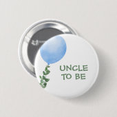 Uncle To be Blue Balloon Baby Showbutton Button (Vorne & Hinten)