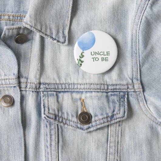 Uncle To be Blue Balloon Baby Showbutton Button (Beispiel)