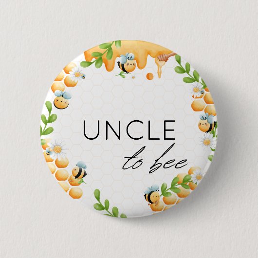 UNCLE to bee Honey Bumble Bee Baby Shower Button (Vorderseite)