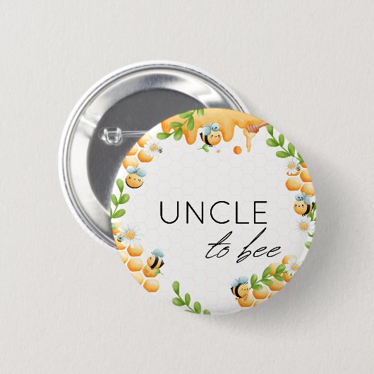 UNCLE to bee Honey Bumble Bee Baby Shower Button (Vorne & Hinten)