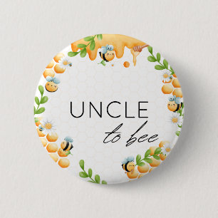 UNCLE to bee Honey Bumble Bee Baby Shower Button