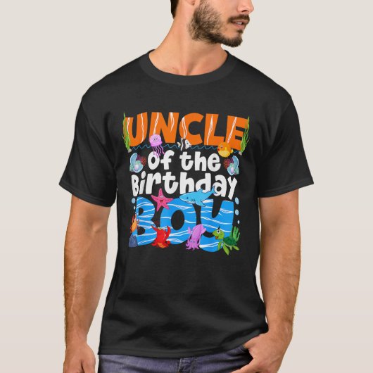 Uncle Under Sea Birthday Party Boys Ocean Sea Anim T-Shirt (Vorderseite)