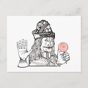Uncle Vlad hat einen Lollipop Postkarte
