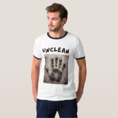 "Unclean" Schmutziger Handprint Ringer T - Shirt! T-Shirt (Vorne ganz)