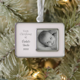 Uncles 1 Christmas Niece Personalisiert Name Foto Rahmen-Ornament Silber