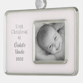 Uncles 1 Christmas Niece Personalisiert Name Foto Rahmen-Ornament Silber (Links)