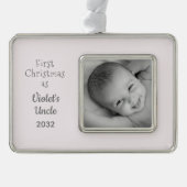 Uncles 1 Christmas Niece Personalisiert Name Foto Rahmen-Ornament Silber (Vorderseite)