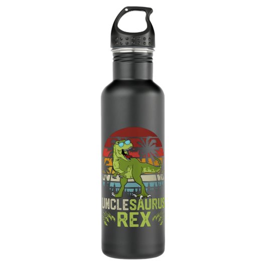 Unclesarurus Rex | Cool Retro Dinosaurier Design Edelstahlflasche (Vorderseite)