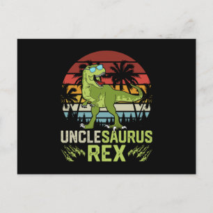 Unclesarurus Rex   Cool Retro Dinosaurier Design Postkarte