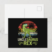 Unclesarurus Rex | Cool Retro Dinosaurier Design Postkarte (Vorne/Hinten)