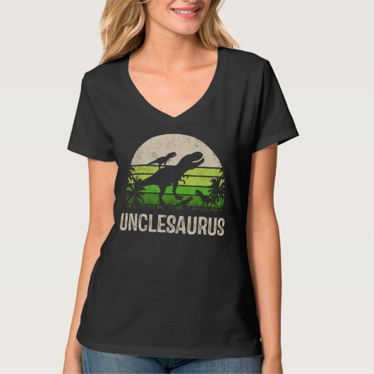 Unclesaurus Onkel Dinosaurier 2 Zwei Kinder Vater' T-Shirt (Vorderseite)