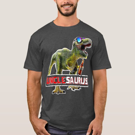Unclesaurus Rex Beer T Rex Dinosaur Fun Uncle T-Shirt (Vorderseite)