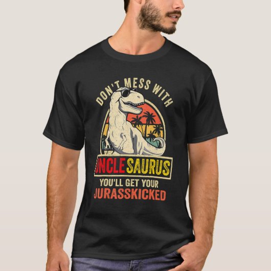 Unclesaurus Rex Dinosaur Onkel Saurus Familienmatt T-Shirt (Vorderseite)