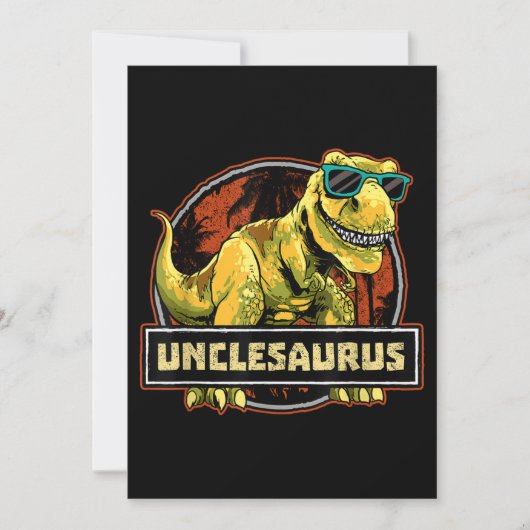 Unclesaurus T rex Uncle Saurus Dinosaurier Einladung (Vorderseite)